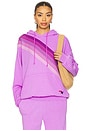 view 1 of 6 Cross Stripe Relaxed Pullover Hoodie in Neon Purple & Purple