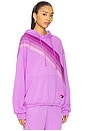view 2 of 6 Cross Stripe Relaxed Pullover Hoodie in Neon Purple & Purple