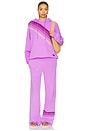 view 5 of 6 Cross Stripe Relaxed Pullover Hoodie in Neon Purple & Purple
