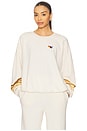 view 1 of 4 Rugby Stitch 2 Crew Relaxed Sweatshirt in Vintage White & Brown