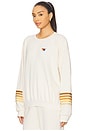 view 2 of 4 Rugby Stitch 2 Crew Relaxed Sweatshirt in Vintage White & Brown
