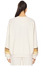 view 3 of 4 Rugby Stitch 2 Crew Relaxed Sweatshirt in Vintage White & Brown
