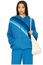 view 1 of 5 SWEAT À CAPUCHE CROSS STRIPE RELAXED in Cobalt & Blue