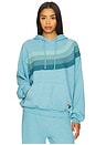 view 1 of 4 Wave Stripe 4 Relaxed Pullover Hoodie in Aquamarine & Aqua