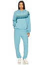 view 4 of 4 Wave Stripe 4 Relaxed Pullover Hoodie in Aquamarine & Aqua