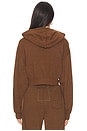 view 3 of 4 5 Stripe Cropped Zip Hoodie in Chocolate & Espresso