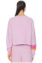 view 3 of 5 Bolt Rugby Stitch Cropped Crew Sweatshirt in Mauve & Magenta Orange
