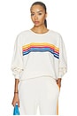 view 1 of 5 5 Stripe Crew Relaxed Sweatshirt in Vintage White