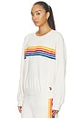 view 2 of 5 5 Stripe Crew Relaxed Sweatshirt in Vintage White