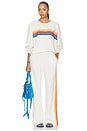 view 5 of 5 5 Stripe Crew Relaxed Sweatshirt in Vintage White