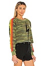 view 2 of 4 Bolt Print Cropped Sweatshirt in Camo & Neon