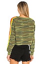 view 3 of 4 Bolt Print Cropped Sweatshirt in Camo & Neon