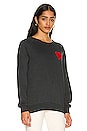 view 2 of 4 Heart Embroidery Crew Sweatshirt in Charcoal