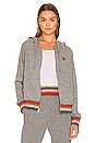 view 1 of 4 SWEAT À CAPUCHE RAINBOW RIB ZIP in Heather Grey