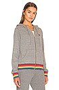 view 2 of 4 SWEAT À CAPUCHE RAINBOW RIB ZIP in Heather Grey