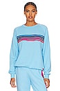 view 1 of 4 5 Stripe Crew Sweatshirt in Sky & Pink Purple