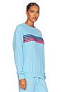 view 2 of 4 5 Stripe Crew Sweatshirt in Sky & Pink Purple