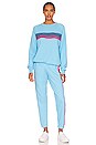 view 4 of 4 5 Stripe Crew Sweatshirt in Sky & Pink Purple