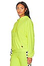 view 3 of 5 Check Sleeve Hoodie in Neon Yellow