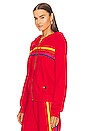 view 4 of 6 5 Stripe Zip Hoodie in Red & Yellow Purple