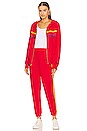 view 6 of 6 5 Stripe Zip Hoodie in Red & Yellow Purple