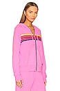 view 2 of 5 5 Stripe Zip Hoodie in Neon Pink, Yellow, & Purple