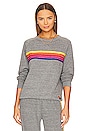view 1 of 5 5 STRIPE スウェットシャツ in Heather Grey & Yellow Purple