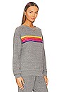 view 2 of 5 5 STRIPE スウェットシャツ in Heather Grey & Yellow Purple