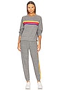 view 5 of 5 5 STRIPE スウェットシャツ in Heather Grey & Yellow Purple