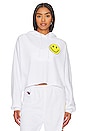 view 1 of 5 Smiley 2 Relaxed Cropped Hoodie in White
