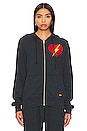 view 2 of 5 Bolt Heart Zip Hoodie in Charcoal