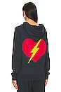 view 4 of 5 Bolt Heart Zip Hoodie in Charcoal