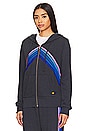 view 3 of 5 Mountain Stitch Chevron Hoodie in Charcoal & Blue Purple