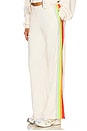 view 1 of 7 5 Stripe Wide Leg Pocket Sweatpant in Vintage White & White Neon