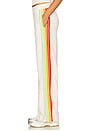 view 4 of 7 5 Stripe Wide Leg Pocket Sweatpant in Vintage White & White Neon