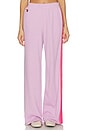 view 1 of 6 5 Stripe Wide Leg Pocket Sweatpant in Mauve & Magenta Orange