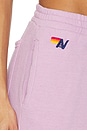 view 6 of 6 5 Stripe Wide Leg Pocket Sweatpant in Mauve & Magenta Orange