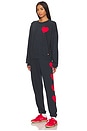 view 6 of 7 Heart Embroidery Sweatpant in Charcoal