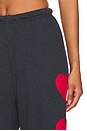 view 7 of 7 Heart Embroidery Sweatpant in Charcoal