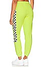 view 4 of 5 Check Leg Sweatpant in Neon Yellow