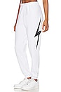 view 3 of 6 Bolt Stitch Sweatpant in White & Black