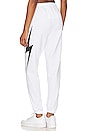 view 4 of 6 Bolt Stitch Sweatpant in White & Black