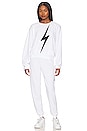 view 5 of 6 Bolt Stitch Sweatpant in White & Black