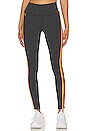 view 1 of 5 5 Stripe Rainbow Full Length Hi Rise Legging in Charcoal