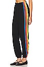 view 1 of 6 5 Stripe Sweatpant in Black & Neon Rainbow