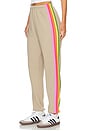 view 1 of 7 5 Stripe Sweatpant in Sand & Pink Green