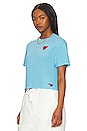 view 3 of 6 Heart Embroidery Boyfriend Tee in Sky