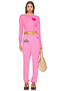 view 4 of 4 HEART PRINT Tシャツ in Neon Pink