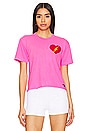 view 1 of 4 Bolt Heart Boyfriend Tee in Neon Pink