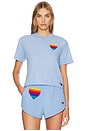 view 1 of 5 Rainbow Heart Stitch Boyfriend T-shirt in Ice